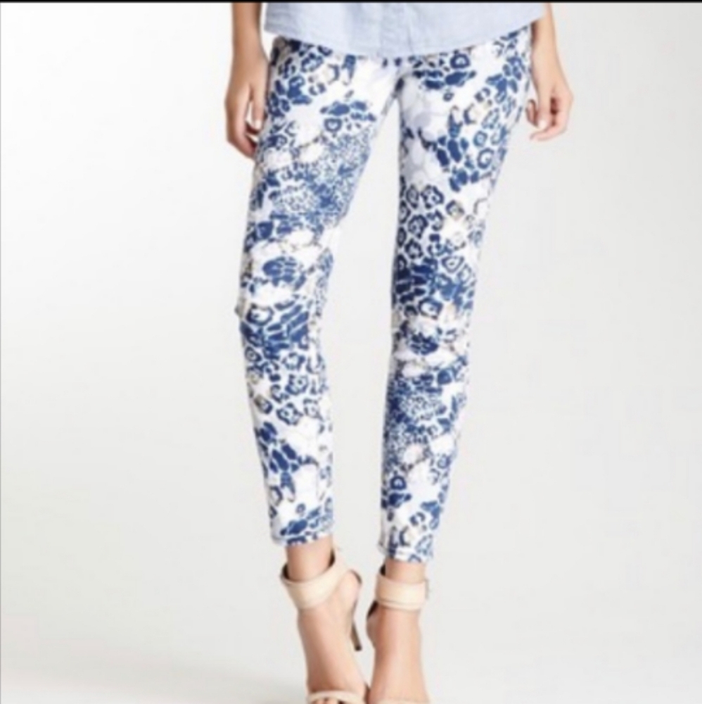DKNY Blue purple Animal Print Jeans Jeggings SZ 10